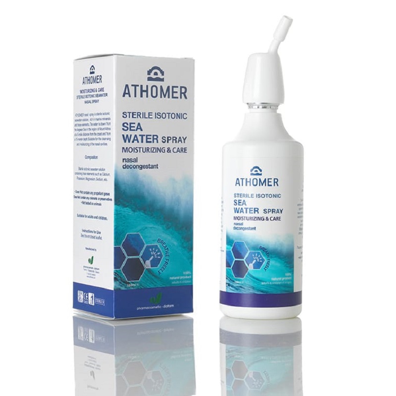 Spray nazal Athomer pe baza de apa de mare izotonica sterila, 150 ml, Capey Pharma