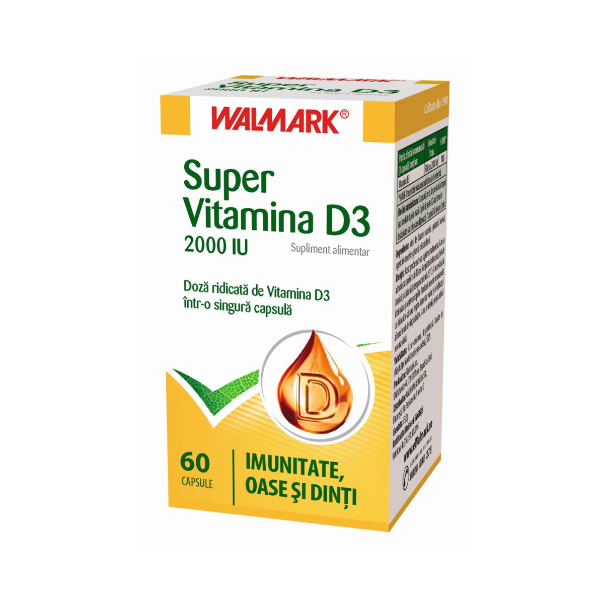 Super Vitamina D3, 2000UI, 60 capsule, Walmark