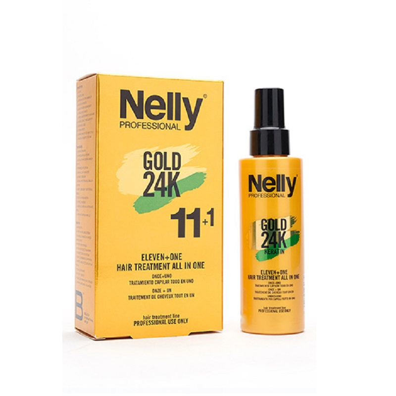 Tratament 11+1 complet pentru par Gold 24K, 150 ml, Nelly Professional