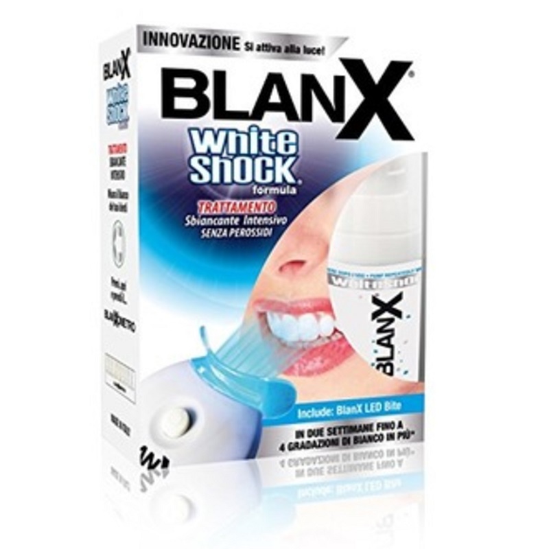 Tratament intensiv pentru albirea dintilor fara Peroxid Blanx White Shock, 30 ml + Led, Blanx