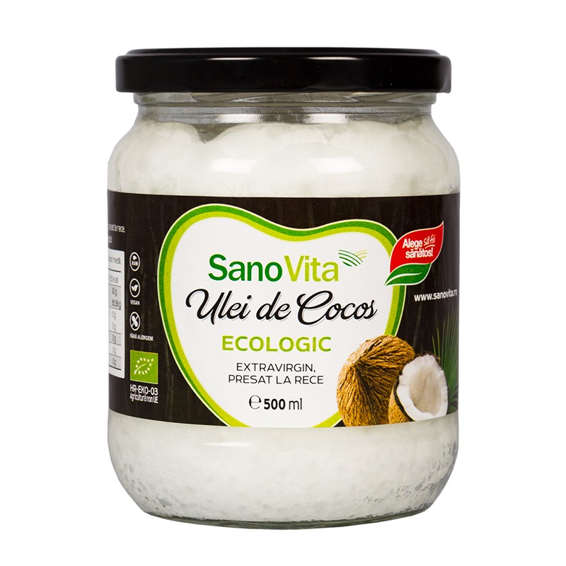 Ulei de cocos Bio extravirgin, 500 ml, Sanovita