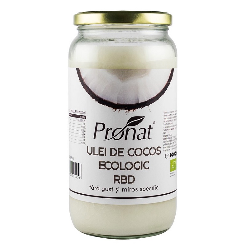 Ulei de cocos Bio RBD, 1000 ml, Pronat