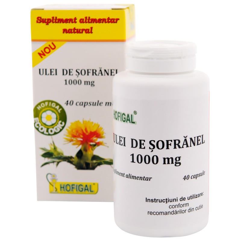 Ulei de sofranel 1000 mg, 40 capsule, Hofigal