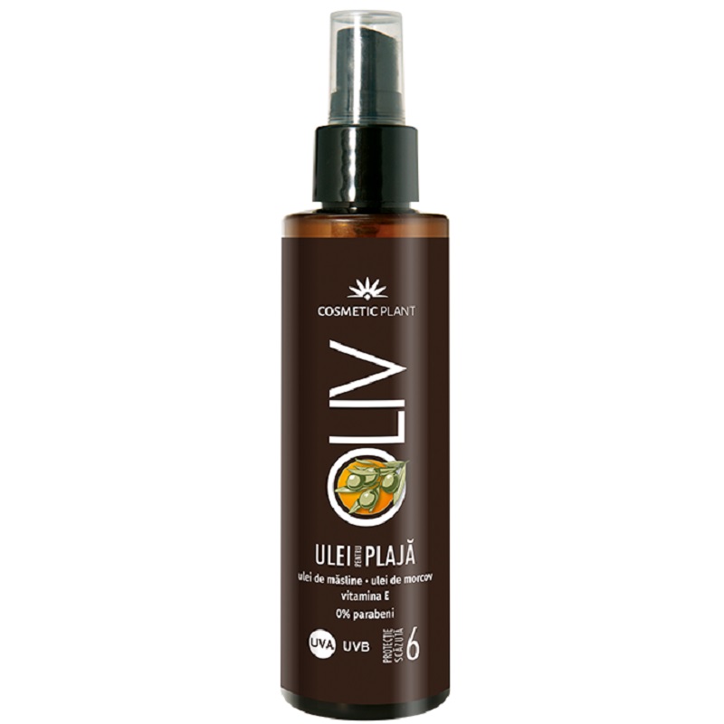 Ulei spray pentru plaja cu ulei de masline, morcov si vitamina E SPF 6, 150 ml, Cosmetic Plant