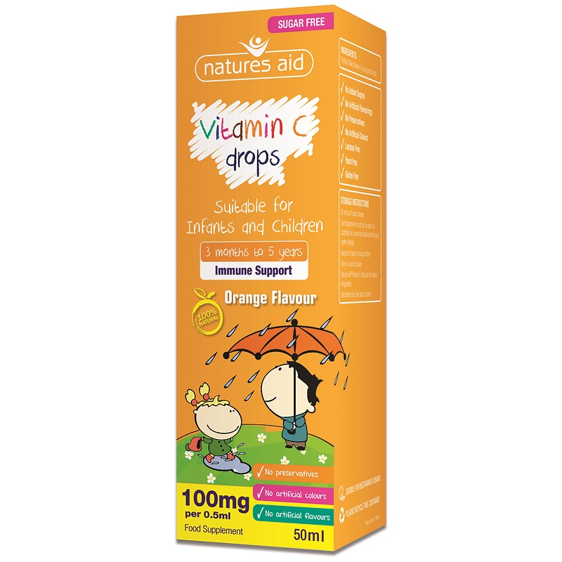 Picaturi Vitamina C pentru copii, 50 ml, Natures Aid