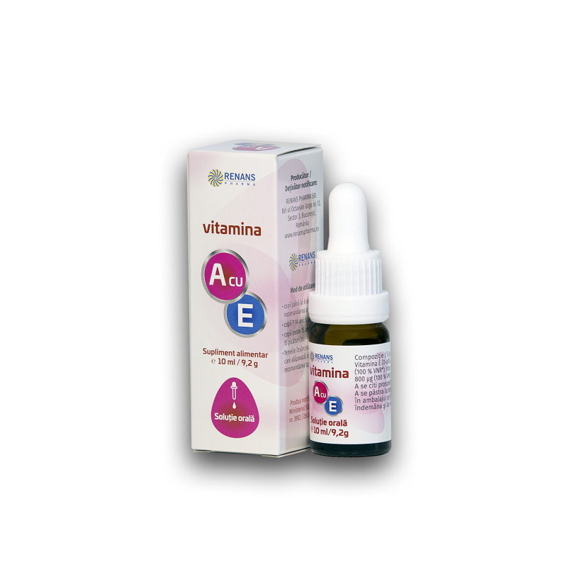 Vitamina A cu E solutie orala, 10 ml, Renans