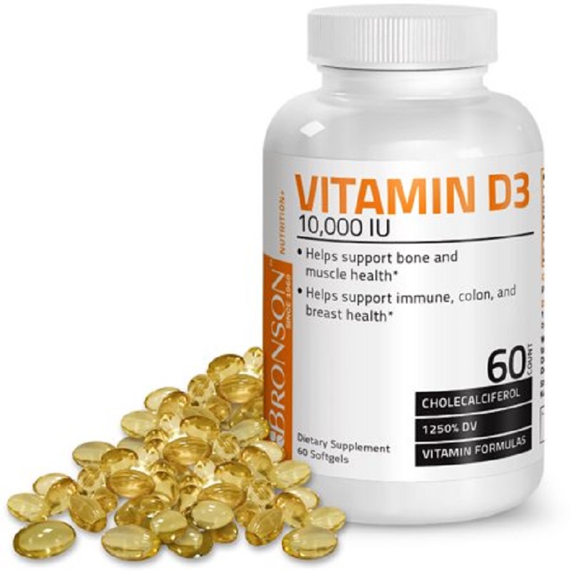 Vitamina D3 10000, 60 capsule, Bronson