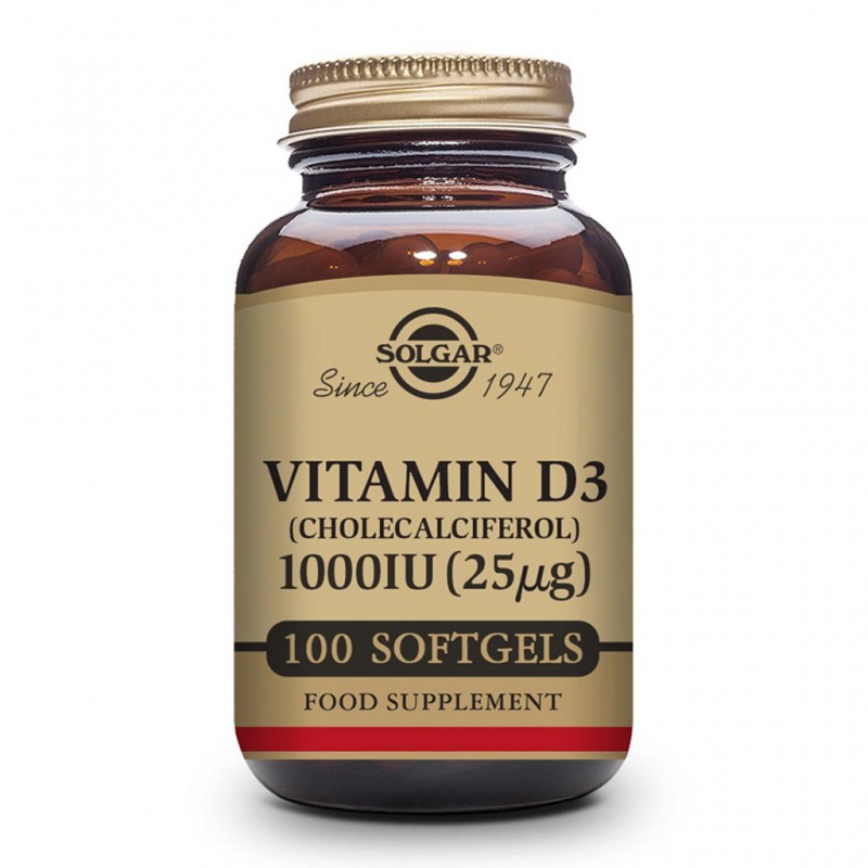 Vitamina D3 1000UI, 100 capsule, Solgar