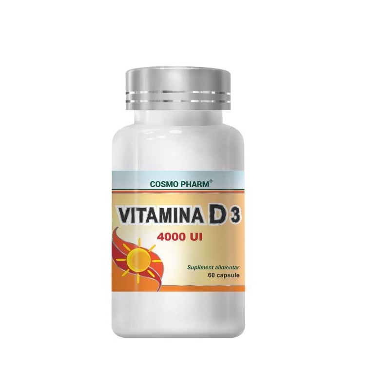 Vitamina D3, 4000 UI, 60 capsule, Cosmopharm