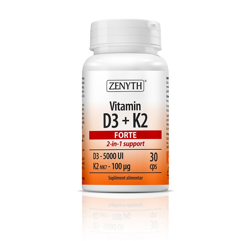 Vitamina D3+K2 forte, 30 capsule, Zenyth