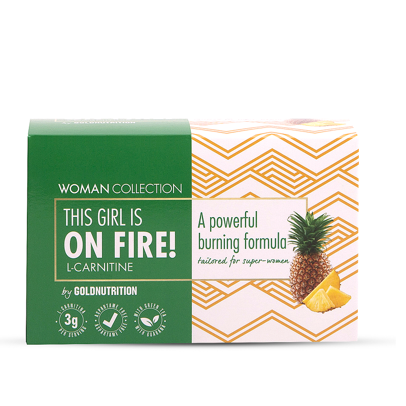 L-Carnitine On Fire Ananas Woman Collection, 15 unidoze x 10 ml, Gold Nutrition